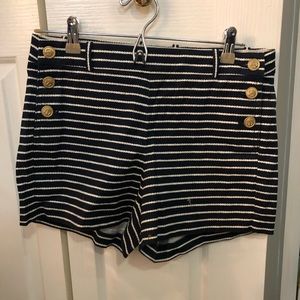 J Crew nautical blue and white striped shorts